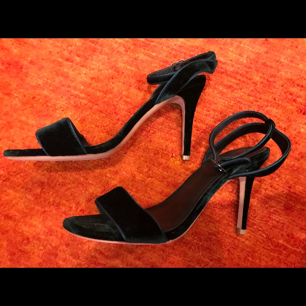 Sandro Green Velvet Sandals/Heels NEW